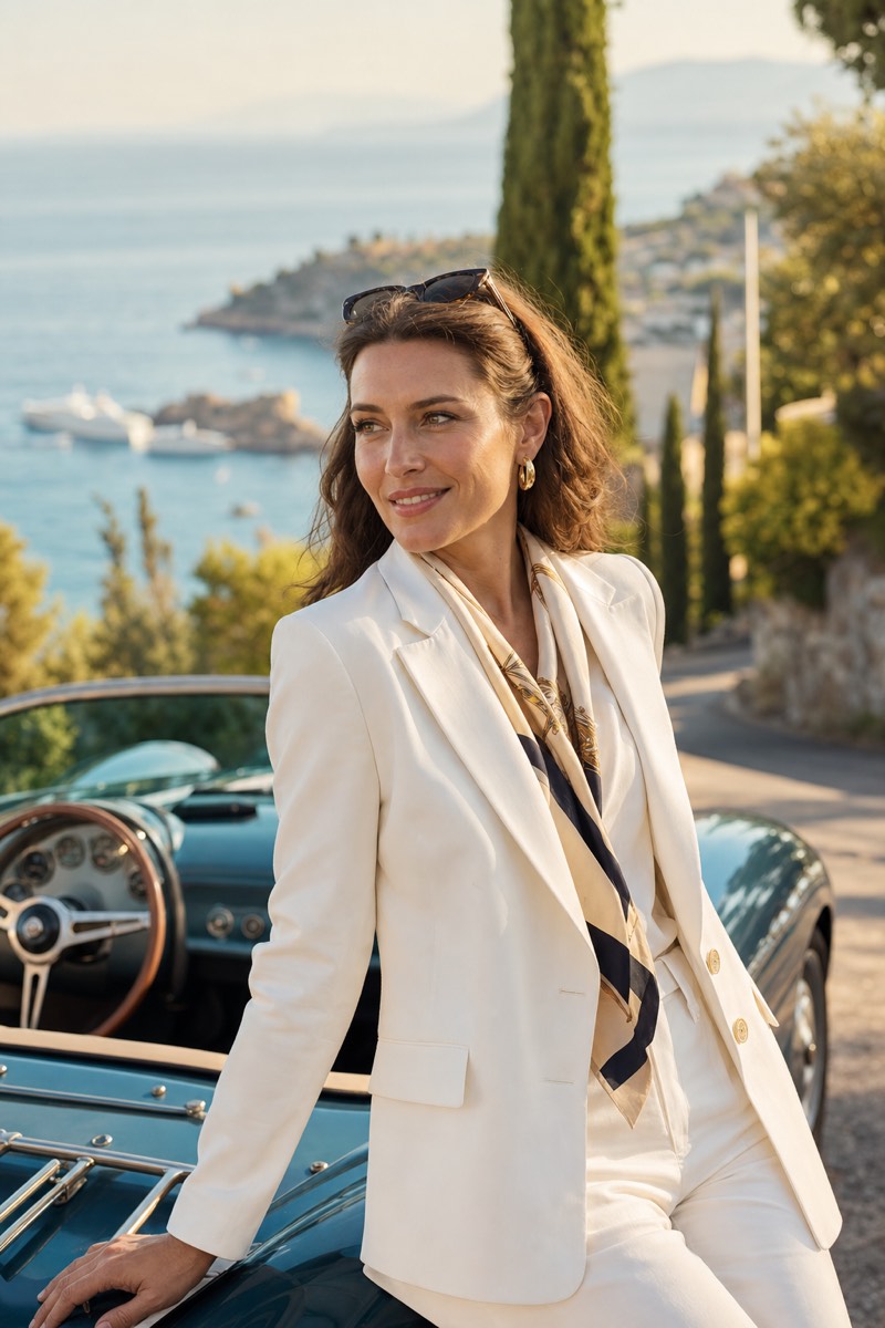 Портрет женщины на Лазурном берегу, созданный нейросетью